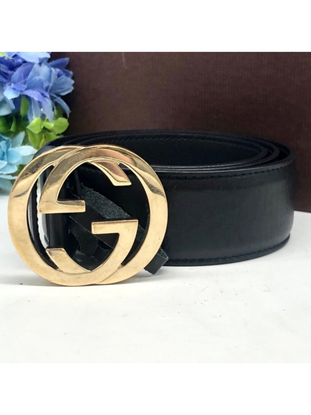 Gucci Belt Interlocking GG Gold Buckle - Picture 5 of 12